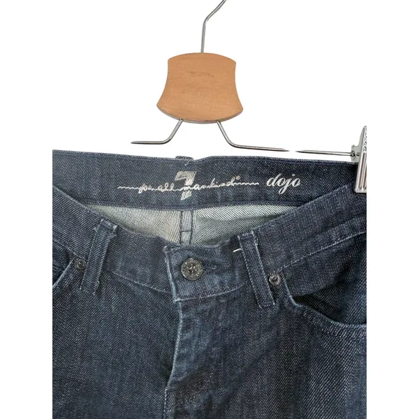 7 For All Mankind‎ Dojo Bootcut Flare Jeans Patent Lattice Pockets 26 Dark Wash - Image 10