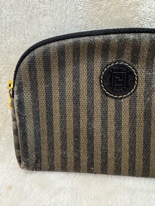 Fendi Vintage Pequin Stripe Pouch - Image 2