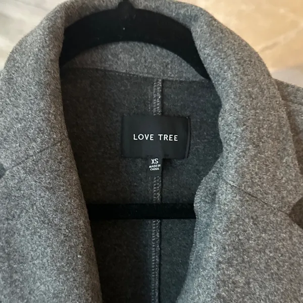 Love Tree Gray Trench Coat - Image 3