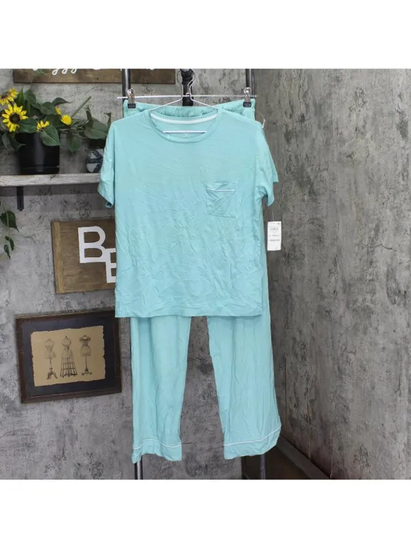 NWT State of Day Womens 2-Pc. Fluid Knit Pajamas Set Canton Blue XS - Image 3