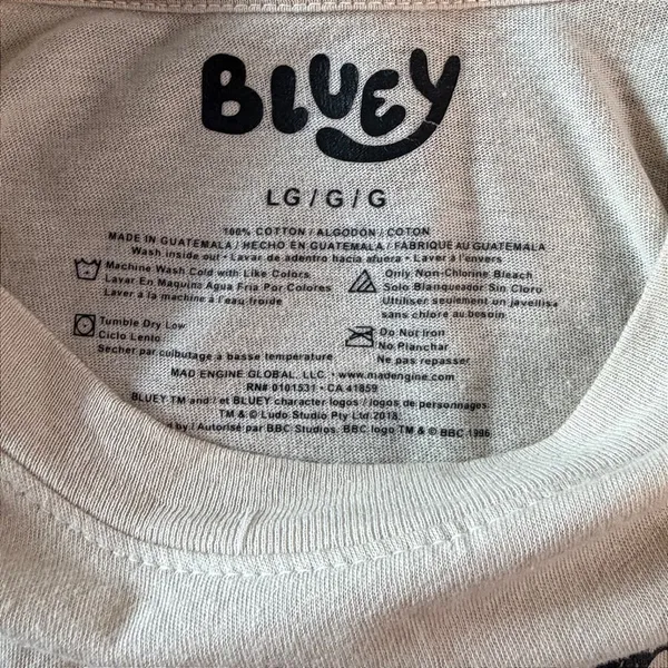 Bluey Family Character Graphic T-Shirt Tan Cotton Short Sleeve Womens Large - Image 3