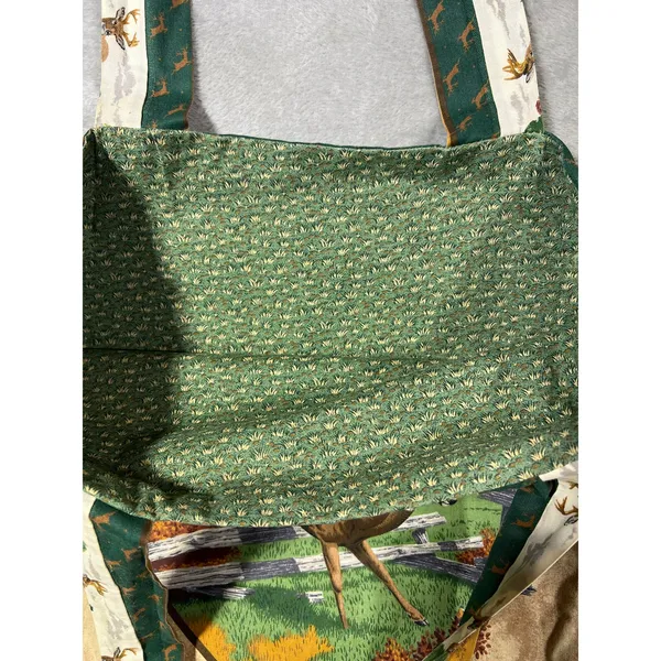 Handmade Deer Outdoors Print Tote Bag Nature Forest Shoulder Bag Canvas Style - Image 6