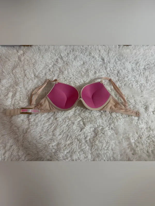 PINK Victoria's Secret Super Push Up Bra in Beige Size 32C - Image 8