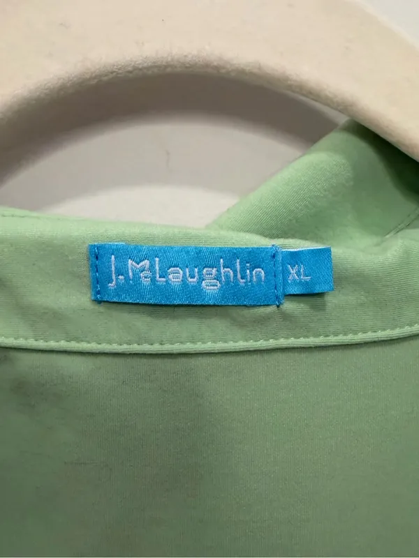 J.McLaughlin Green Button‎ Front Stretch Shirt Top Size XL - Image 2