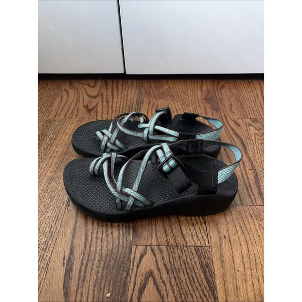 Chacos Sport Hiking Blue/Brown Sandals Strappy Toe Loop Shoe VIBRAM Sole Womens 8 - Image 3