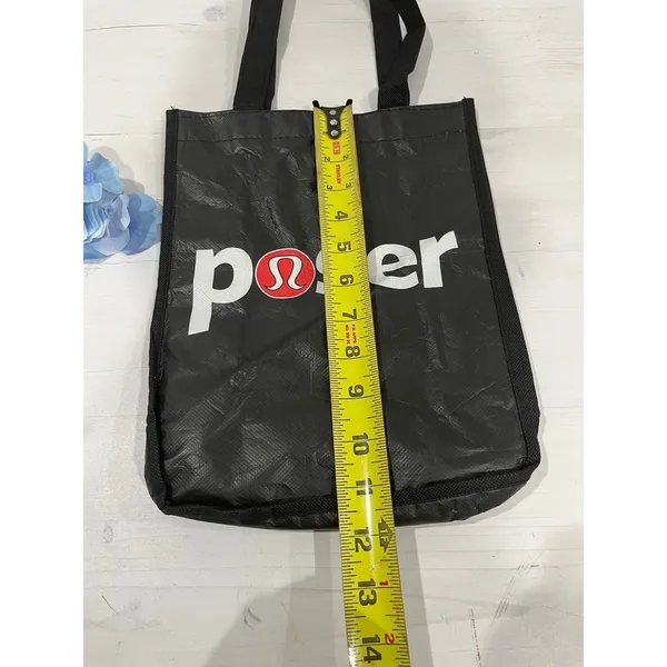 Lululemon Poser‎ Tote Bag Reusable Shopping Bag Black Logo - Image 3