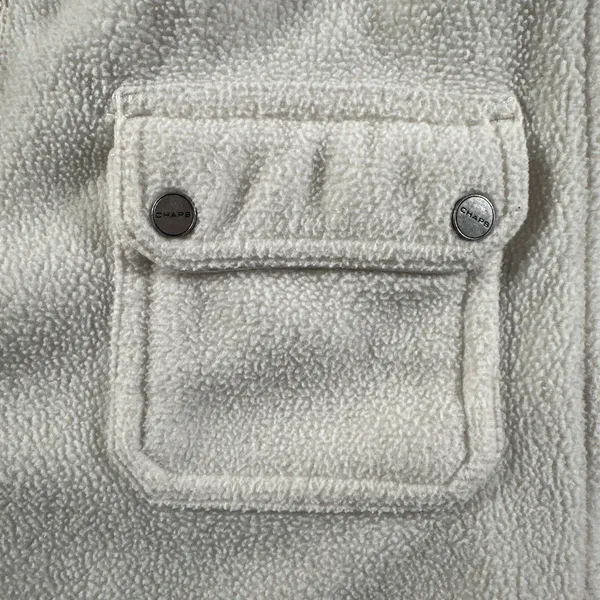 Chaps Vest Womens Large White Fleece Full Zip Pockets Mock Neck Buttons - Image 6