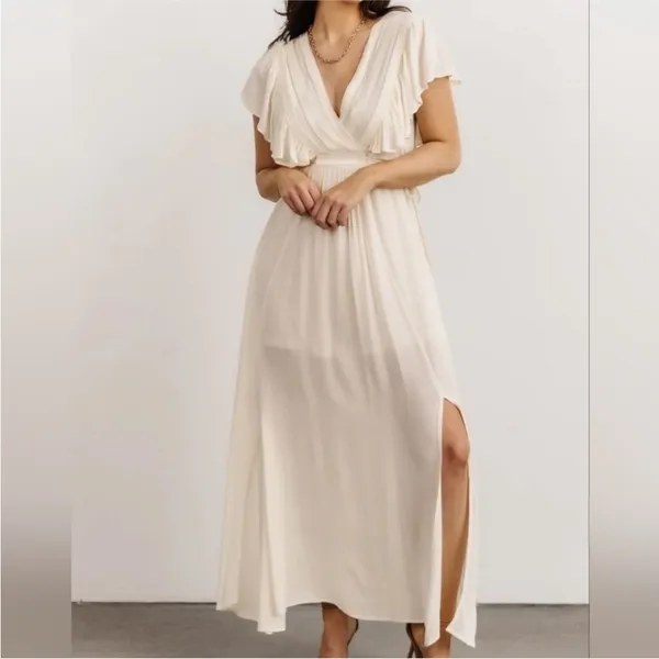 NWT BALTIC BORN IVORY JENNIFER DEEP V-NECK MAXI BOHO DRESS/Maternity SIZE SMALL - Image 8