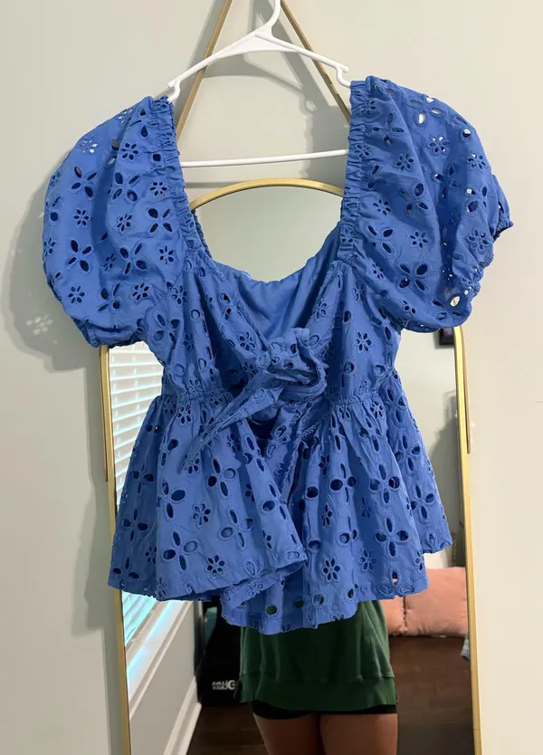 Trixxi Blue eyelet top - Image 2