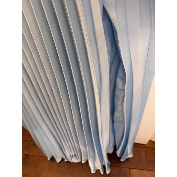Azazie Christian Siriano Keita Sky Blue Pleated Halter Chiffon Gown Dress A6 NWT - Image 6