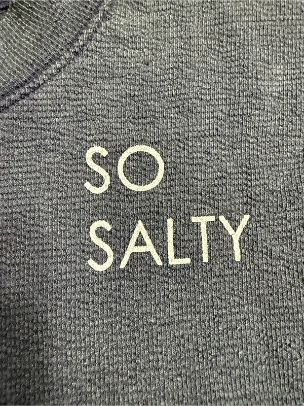 aerie Navy 'SO SALTY' Crewneck lightweight Sweatshirt - Image 5