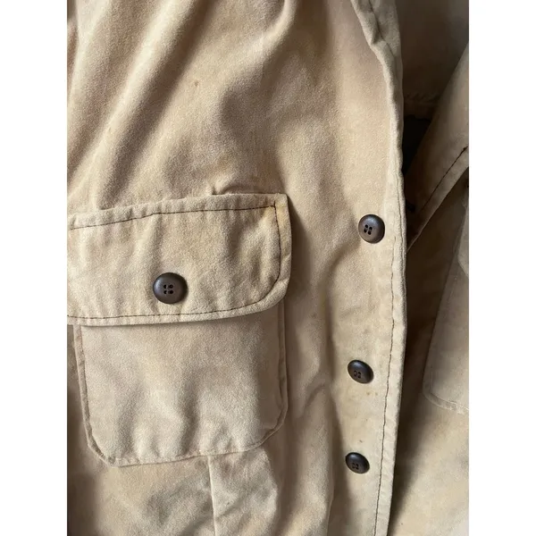 Vintage Handmade Tan/Light Brown Shirt Jacket Size M - Image 9