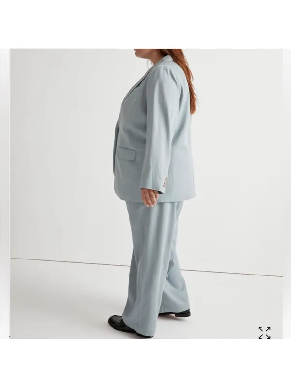 Madewell The Plus Larsen Blazer‎ in Drapeweave In Overcast Size 2X NWT - Image 2