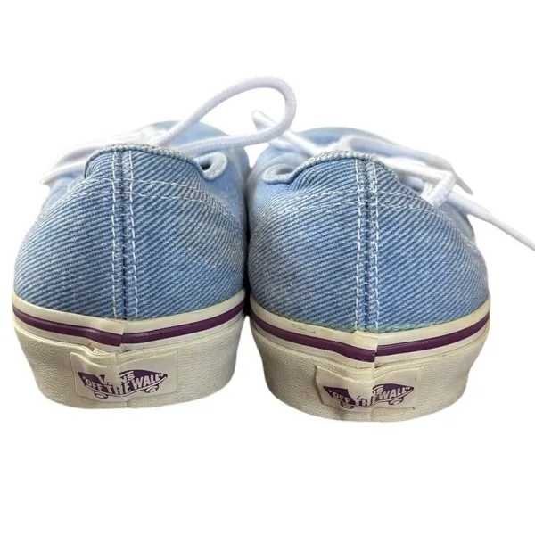 Vans‎ Blue Denim Sneakers Women's Sz 7.5 Washed Twill Skater Grunge - Image 3