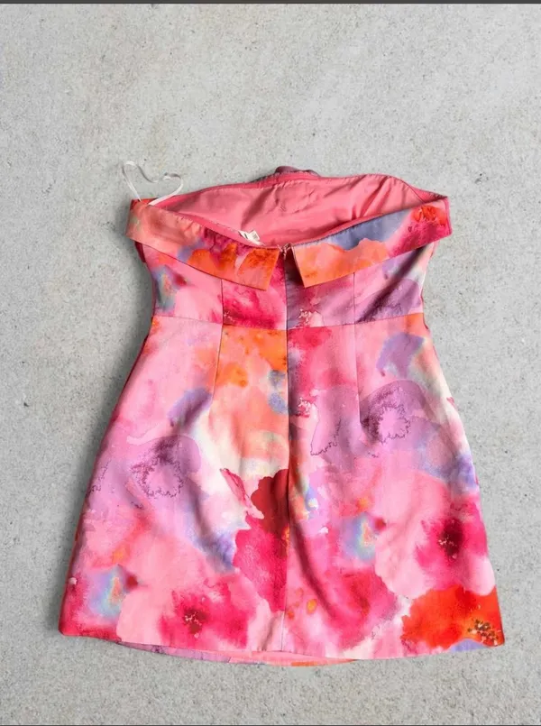 Anthropologie Strapless Watercolor Mini Dress - Image 5