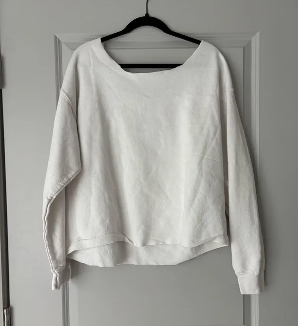 Off the shoulder Sweatshirt White Size XL - Image 2