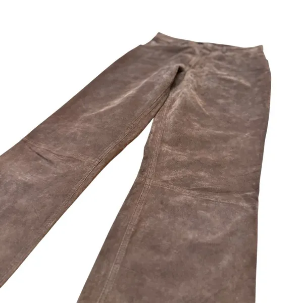 4You Brown Pig Suede Leather Flare Pants 28 Waist Boho Western Vintage NWOT EUC - Image 6
