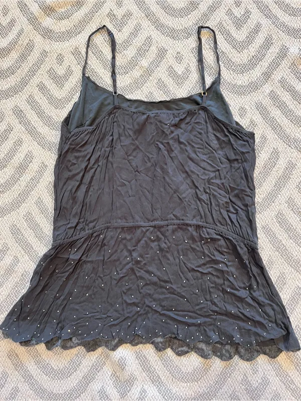 AEROPOSTALE Charcoal Gray Spaghetti Strap Tank Top Medium - Image 3