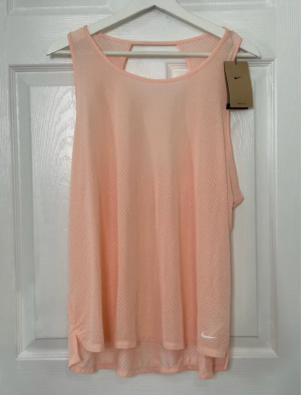 Nike Dri-FIT Peach Mesh Training Tank Top Open Back Athletic Workout XXL NWT - Image 3