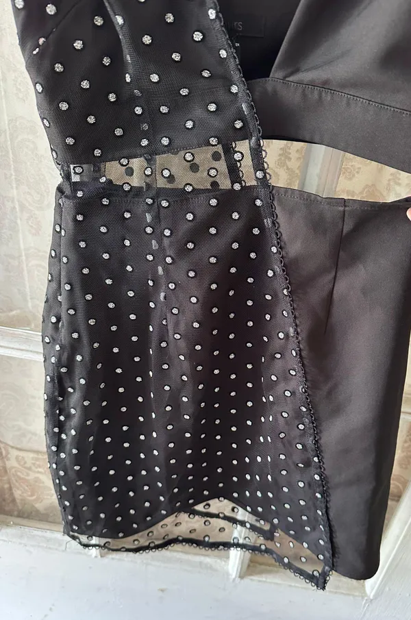 H:ours Laeticia Mini Dress in Silver Dots XXS - Image 5