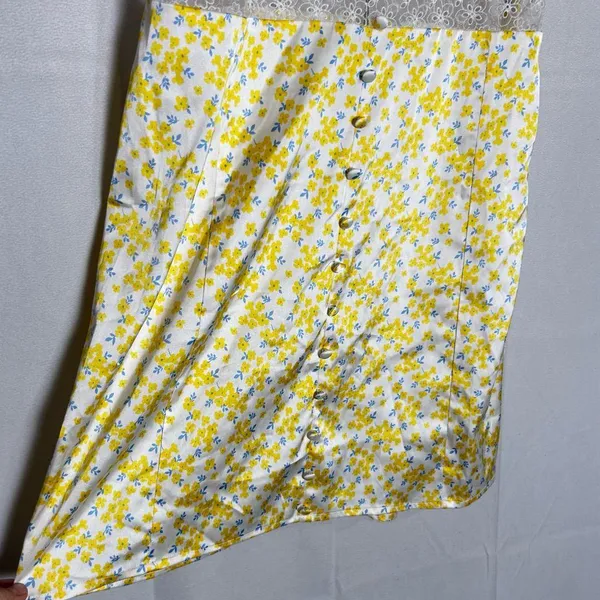 NWT For Love And Lemons Daffodil X Victoria’s Secret Mini Dress Yellow Floral S - Image 8