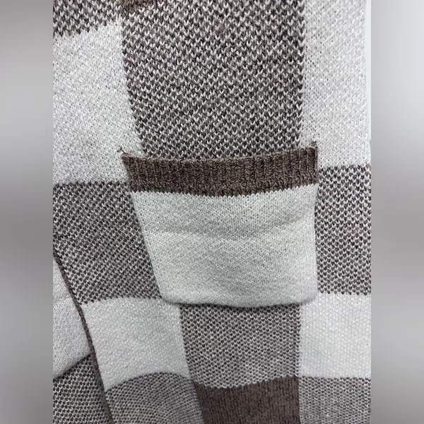 Love Tree Brown and White Plaid Vest - Image 3