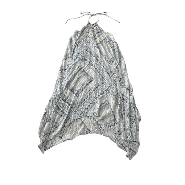 Anthropologie Suspender SKIRT ONLY Large Blue White‎ floral paisley Resort Beach - Image 3