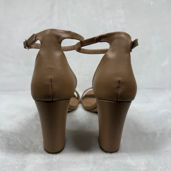 Madden Girl Beella Tan Nude Ankle Strap Block‎ Heel Sandals Women Size 8 - Image 5