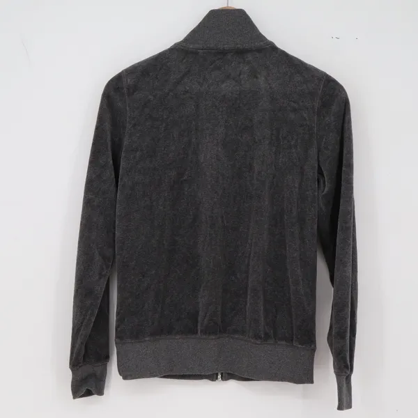 Michael Kors Track Jacket Womens XS Velour Full Zip Charcoal Grey Excellent - Image 5