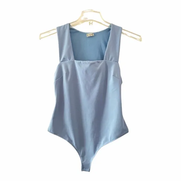✨Free People Intimately She's So Sleek Sz Small Bodysuit in Chambray✨ - Image 3