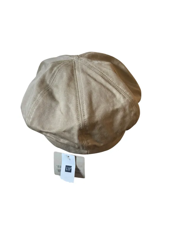 Gap Khaki Cotton Newsboy Cap~Relaxed Paneled Crown~Curved Brim Sz M/L Lined - Image 5