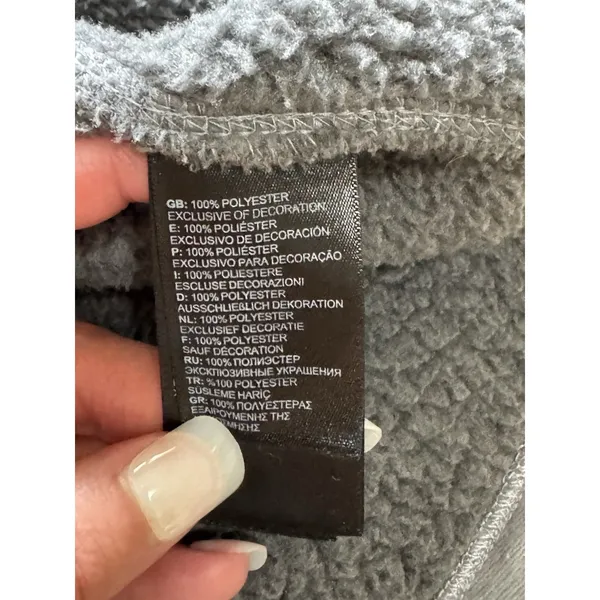 The North Face Toggle Neck Hoodie Sweatshirt Gray Fleece Women Size XL Outdoor - Image 9