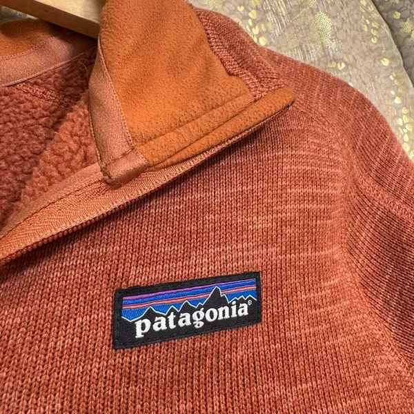 Patagonia Womens Better‎ Sweater 1/4-Zip Pullover Fall Orange Small - Image 4