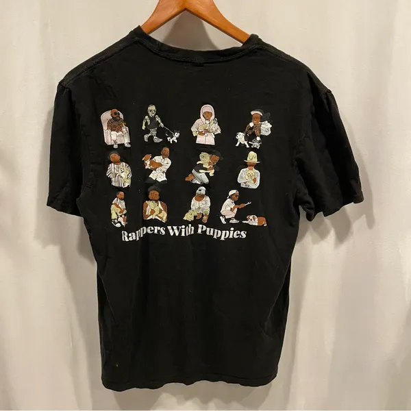 Dog Limited Rappers with Puppies black short sleeve t-shirt cotton trivia fun - Image 7