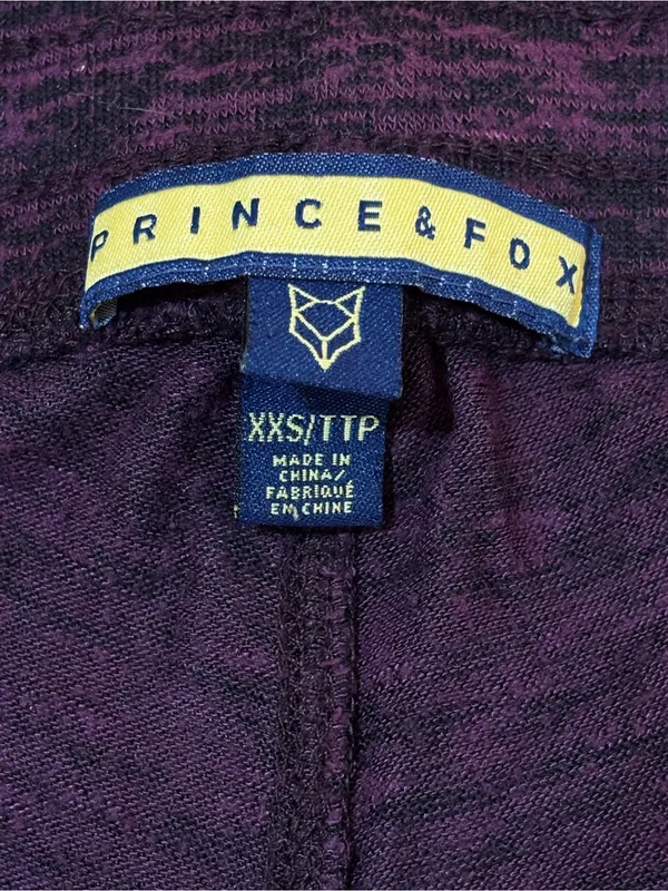 Prince & Fox Marled Plum Jogger Pants Purple Size XXS - Image 2