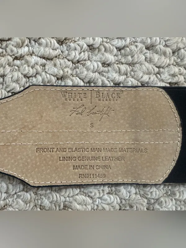 White House | Black Market Black Croc-Embossed Stretch Waist Belt with Silver Buckle - Image 3
