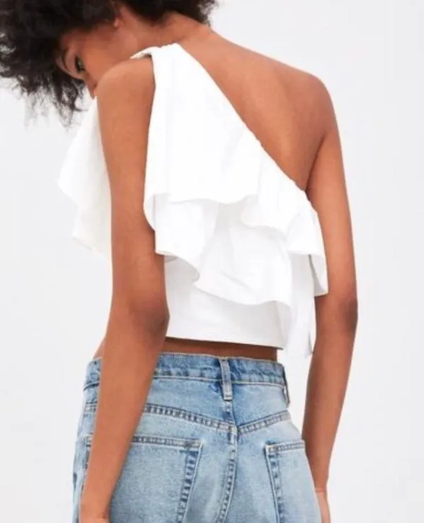 ZARA Asymmetrical Frilled Top - Image 2