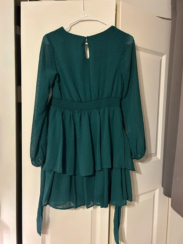 Green Long Sleeve Dress - Image 2