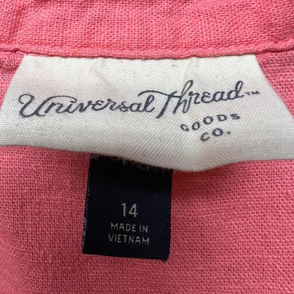 Universal Threads Linen Blend Romper Womens 14 Vacation Beachy Coastal Nautical - Image 3