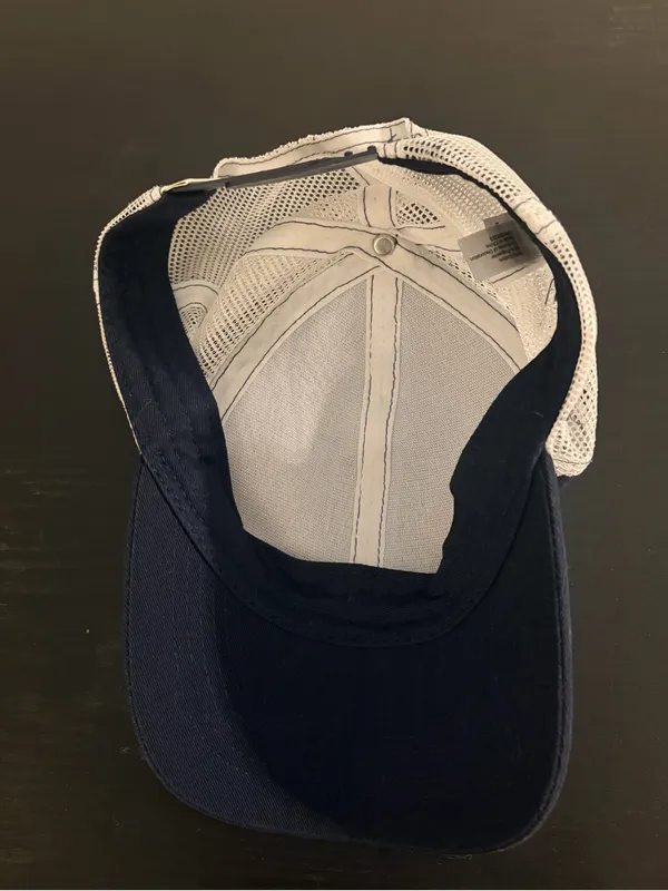 Magellan Outdoors Navy and White Trucker Hat with Marlin Patch - Image 5