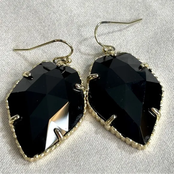 Kendra Scott Corley Black and Gold Earrings‎ - Image 4