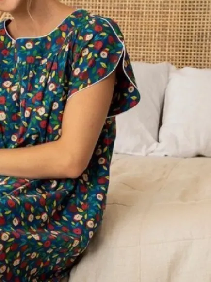 Printfresh Anthro Cottage-core delicious Retro Dreams Nightgown Dress Apples XS - Image 5