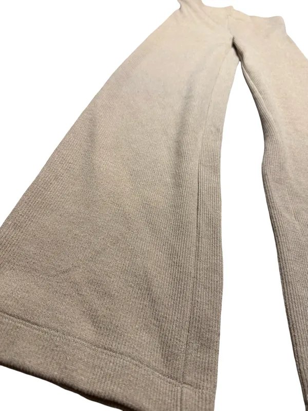 ✨White Fox Knit Flare Pants Tan High Rise Lounge‎ Wide Leg Small✨ - Image 3