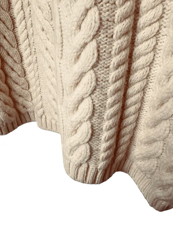 Paul James Cable Knit Sweater Cream Wool SZ S - Image 5