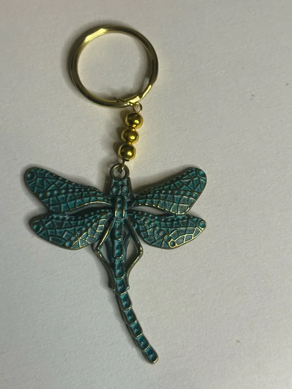 Elegant Dragonfly Keychain Blue - Image 2