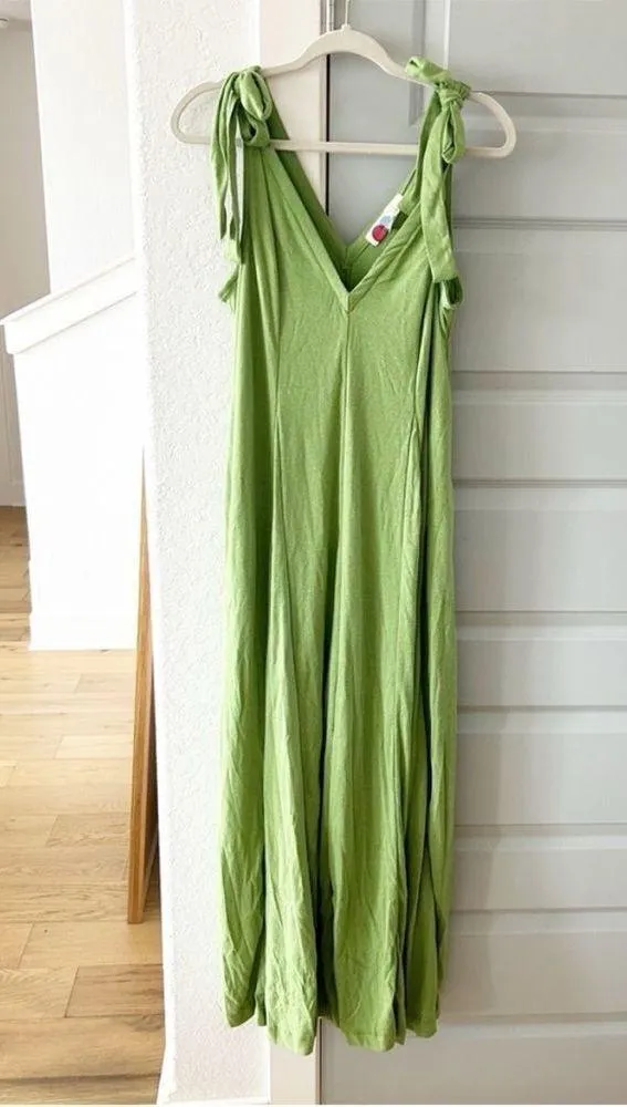 New Free People Beach Alice One Piece Jumpsuit Green - Image 7