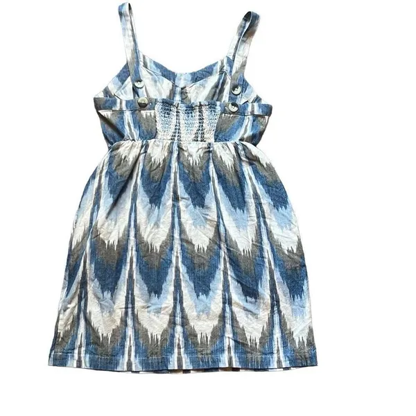 Shyanne Blue Tan Southwestern Print Cotton Mini‎ Dress XS Country Sundress Rodeo - Image 3
