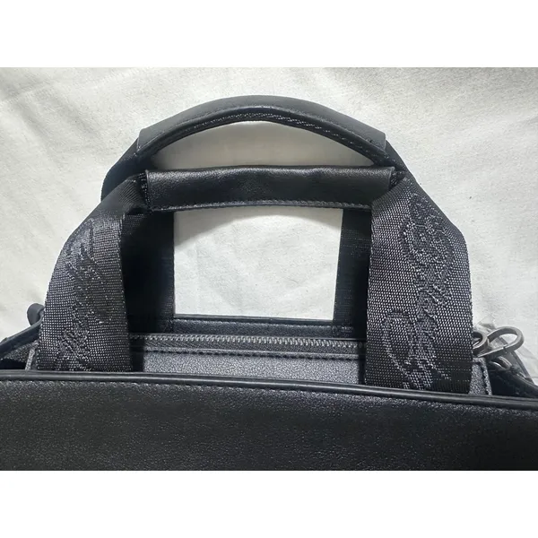 Ed‎ Hardy Y2K Skull Rose Tote Bag NWT Black Vegan Leather Rhinestone Crossbody - Image 4
