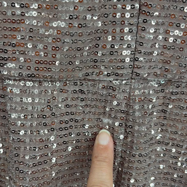 Alex & Eve Sequin Cocktail Dress Sz 12 Prom Old Hollywood Gala Champagne Rose - Image 9
