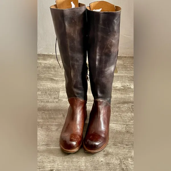 BEDSTU Brown and Black Knee-High Leather Boots - Image 2